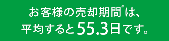 お客様の売却期間(※)は、平均すると55.3日です。