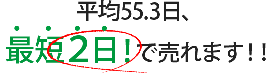平均55.3日、最短2日！で売れました