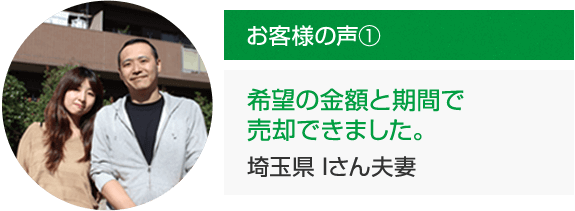 希望の金額と期間で売却できました。